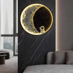 Aria wandlamp – Astronaut – Maan – Zwart metaal