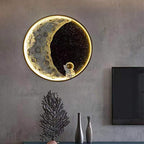 Aria wandlamp – Astronaut – Maan – Zwart metaal
