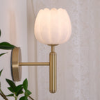 Alabaster Flower Wall Light – Contemporary – Alabaster & Brass