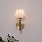 Alabaster Flower Wall Light – Contemporary – Alabaster & Brass