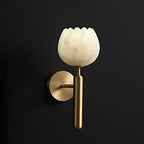 Alabaster Flower Wall Light – Contemporary – Alabaster & Brass