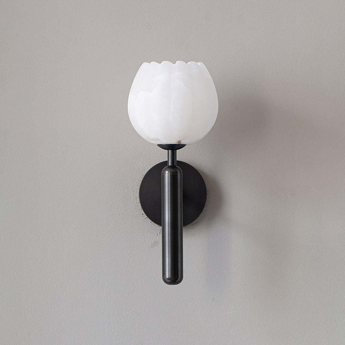 Alabaster Flower Wall Light – Contemporary – Alabaster & Brass