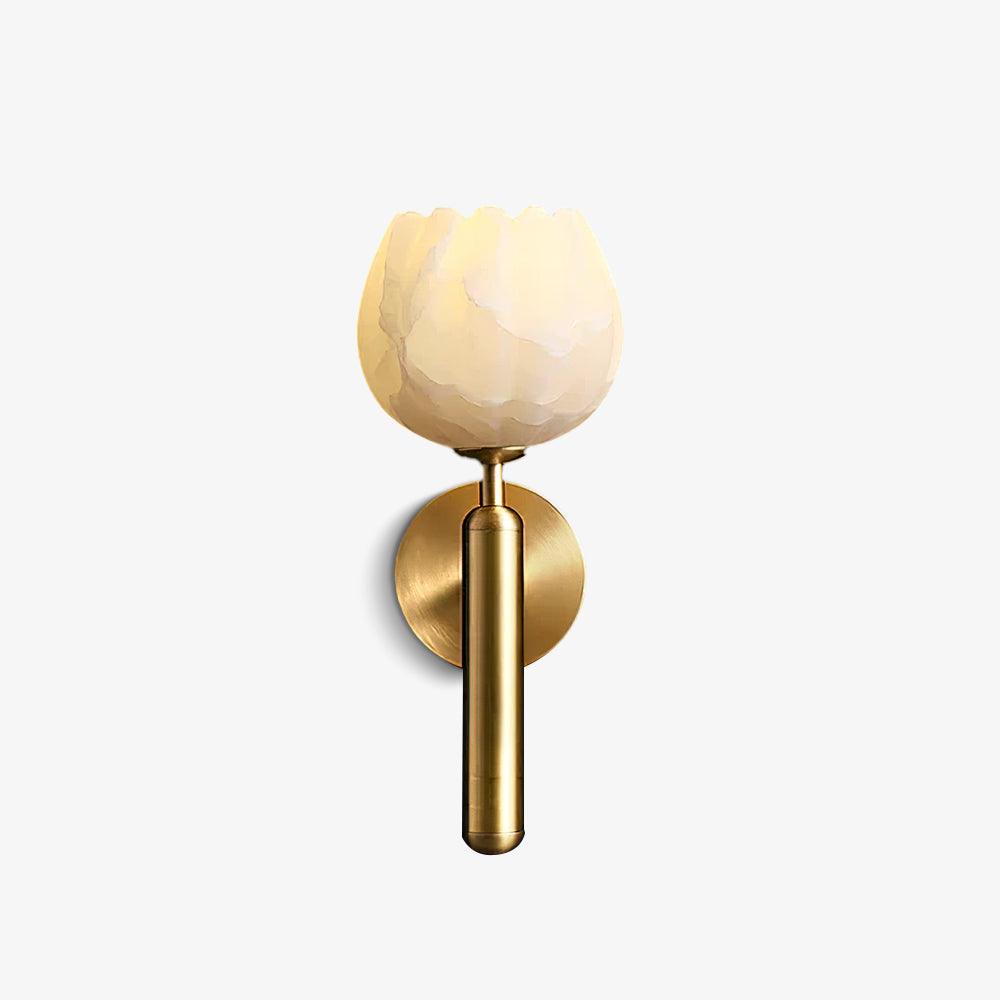Alabaster Flower Wall Light – Contemporary – Alabaster & Brass