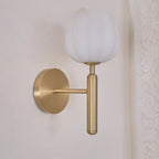 Alabaster Flower Wall Light – Contemporary – Alabaster & Brass