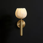Alabaster Flower Wall Light – Contemporary – Alabaster & Brass