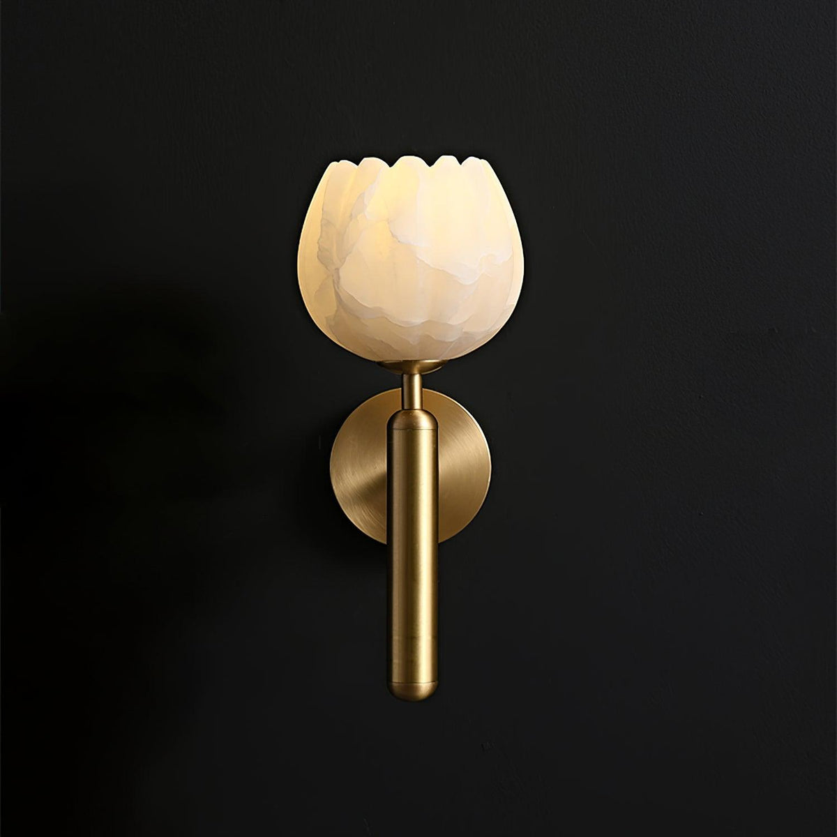 Alabaster Flower Wall Light – Contemporary – Alabaster & Brass