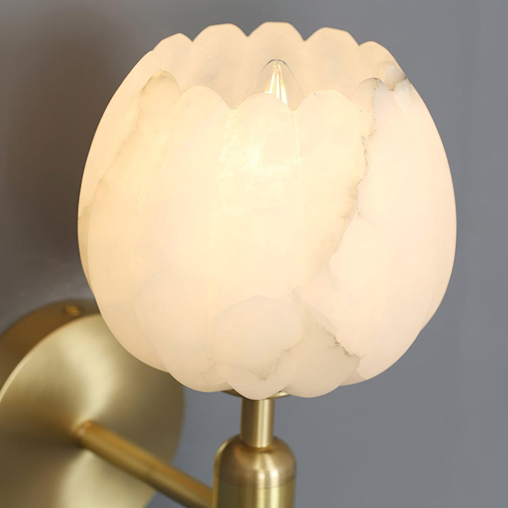 Alabaster Flower Wall Light – Contemporary – Alabaster & Brass
