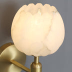 Alabaster Flower Wall Light – Contemporary – Alabaster & Brass