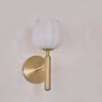 Alabaster Flower Wall Light – Contemporary – Alabaster & Brass