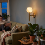 Alabaster Flower Wall Light in living room - Valentina