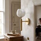 Alabaster Flower Wall Light detail in daylight - Valentina