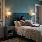 Alabaster Flower Wall Light pair styled in interior - Valentina