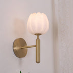 Alabaster Flower Wall Light – Contemporary – Alabaster & Brass
