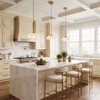Alabaster Style Pendant Light – Contemporary – Resin & Metal