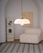 Alabaster Style Pendant Light – Contemporary – Resin & Metal
