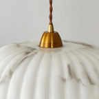 Alabaster Style Pendant Light – Contemporary – Resin & Metal