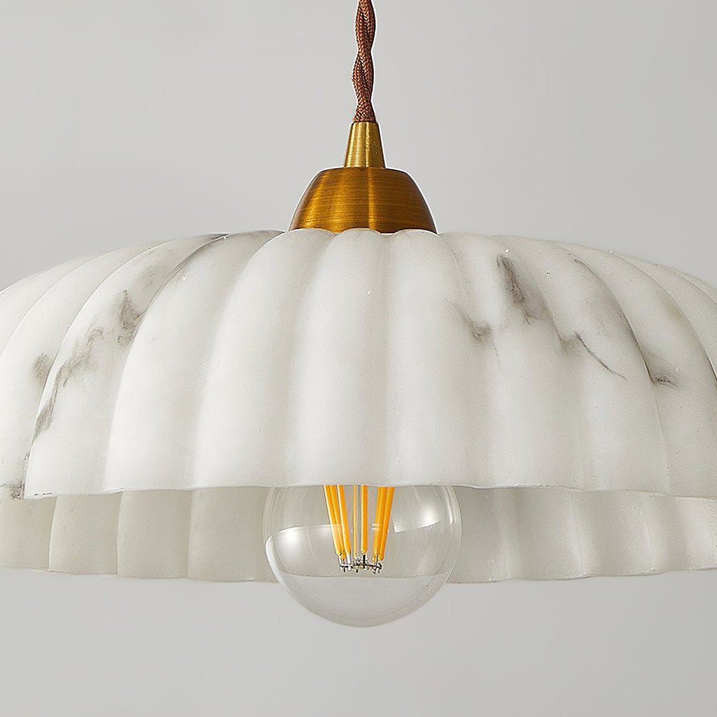 Alabaster Style Pendant Light – Contemporary – Resin & Metal