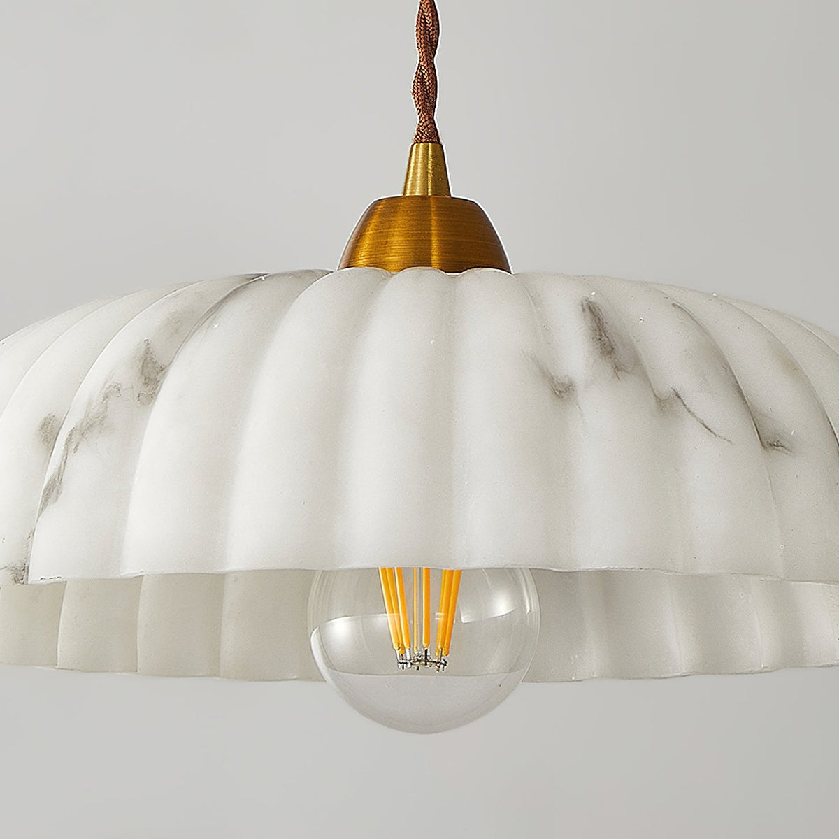 Alabaster Style Pendant Light – Contemporary – Resin & Metal