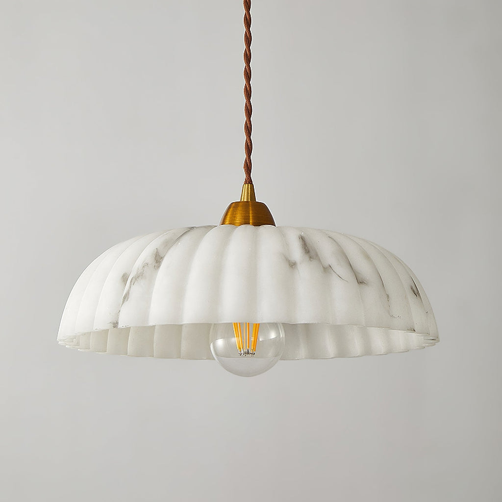 Alabaster Style Pendant Light – Contemporary – Resin & Metal
