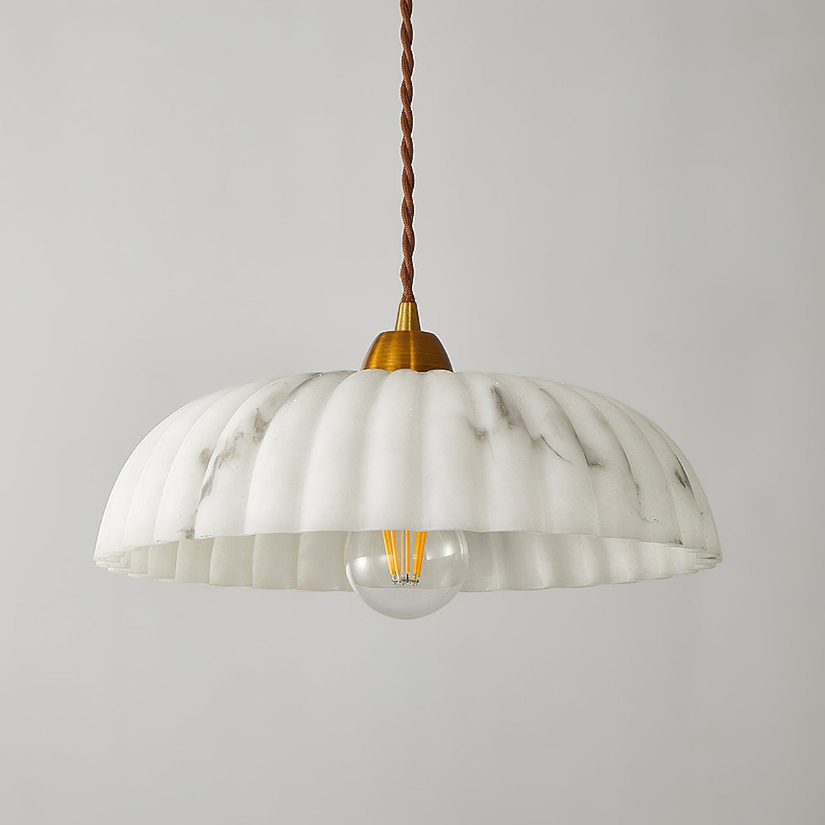 Alabaster Style Pendant Light – Contemporary – Resin & Metal