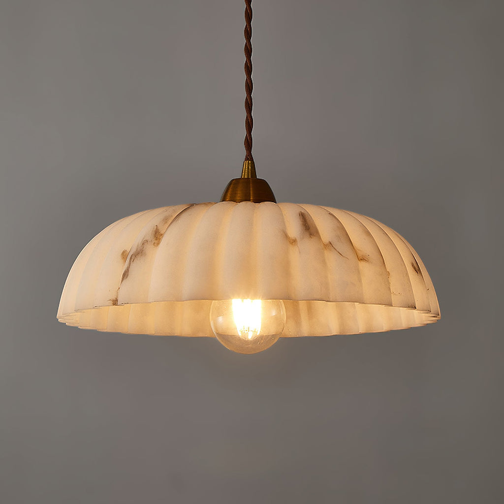 Alabaster Style Pendant Light – Contemporary – Resin & Metal
