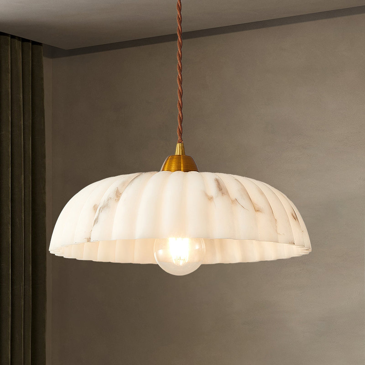 Alabaster Style Pendant Light – Contemporary – Resin & Metal