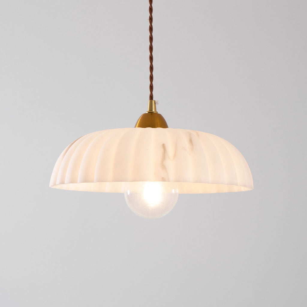 Alabaster Style Pendant Light – Contemporary – Resin & Metal