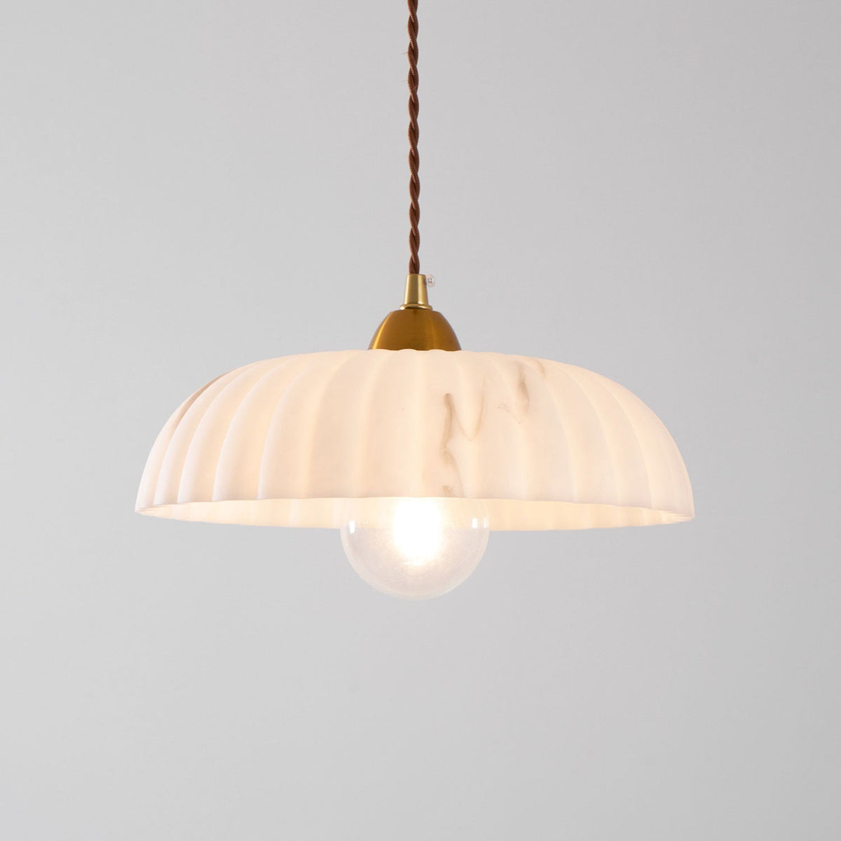 Alabaster Style Pendant Light – Contemporary – Resin & Metal