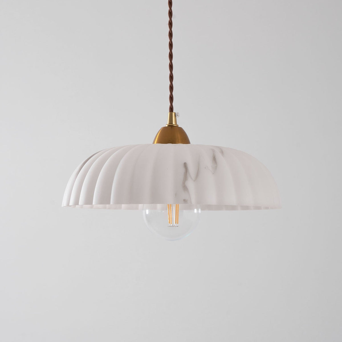 Alabaster Style Pendant Light – Contemporary – Resin & Metal