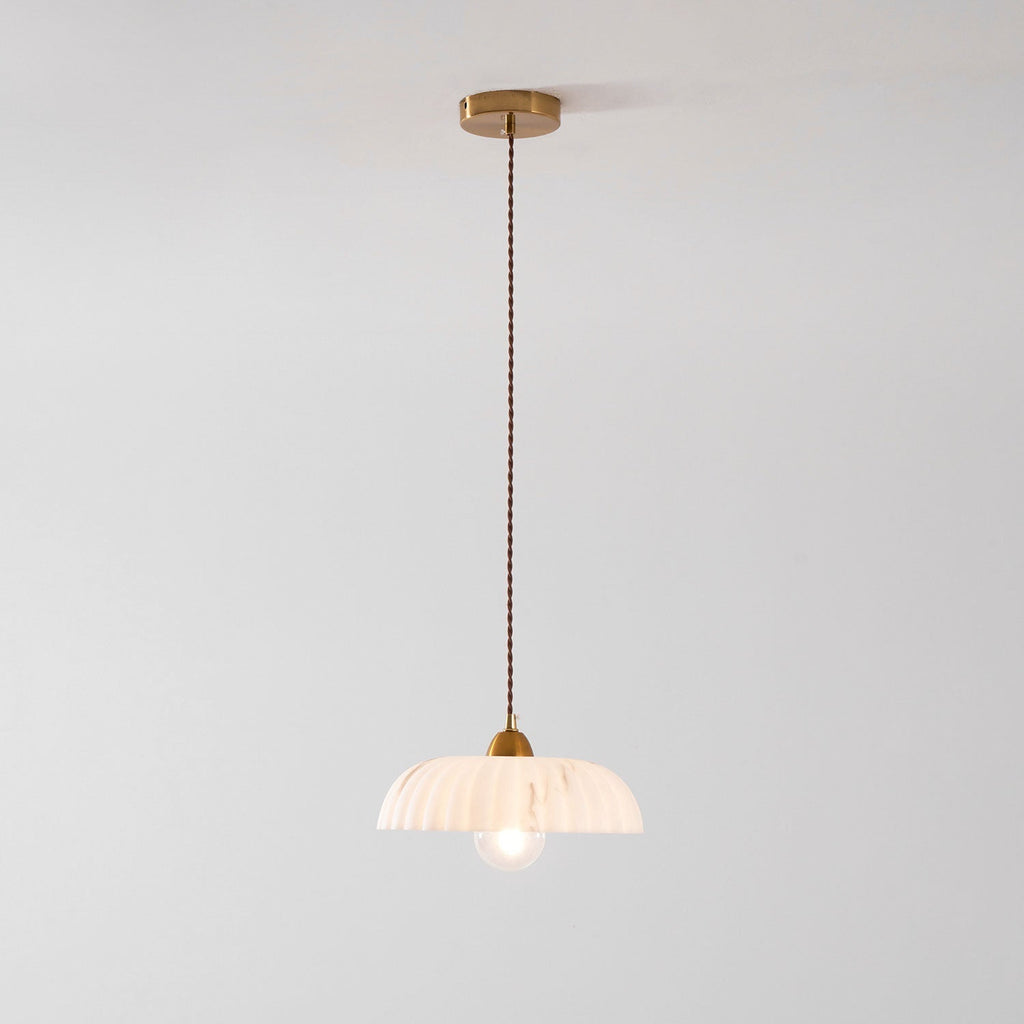 Alabaster Style Pendant Light – Contemporary – Resin & Metal