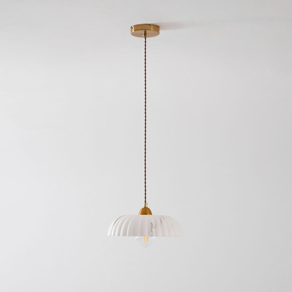 Alabaster Style Pendant Light – Contemporary – Resin & Metal