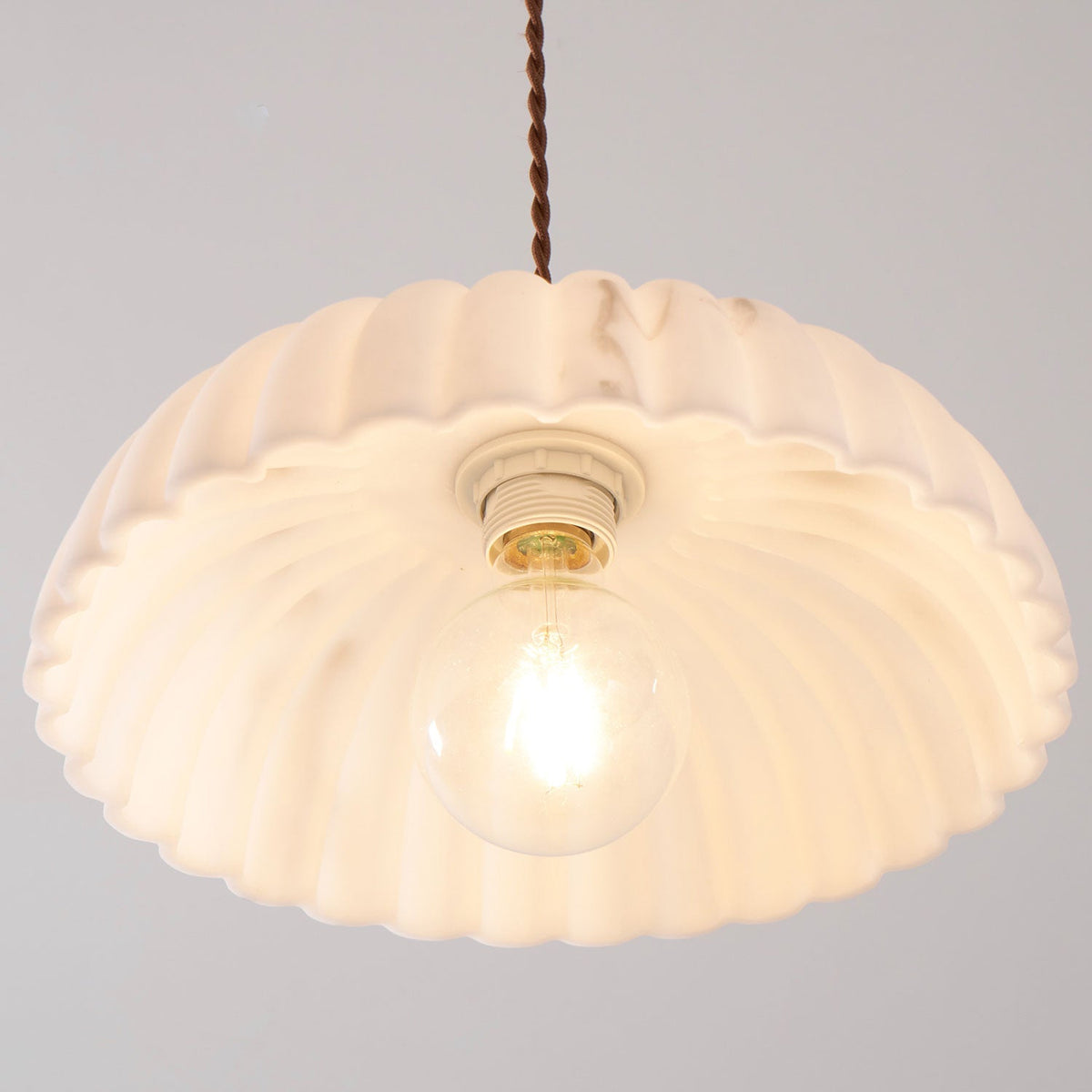 Alabaster Style Pendant Light – Contemporary – Resin & Metal