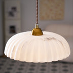 Alabaster Style Pendant Light – Contemporary – Resin & Metal