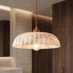 Alabaster Style Pendant Light – Contemporary – Resin & Metal