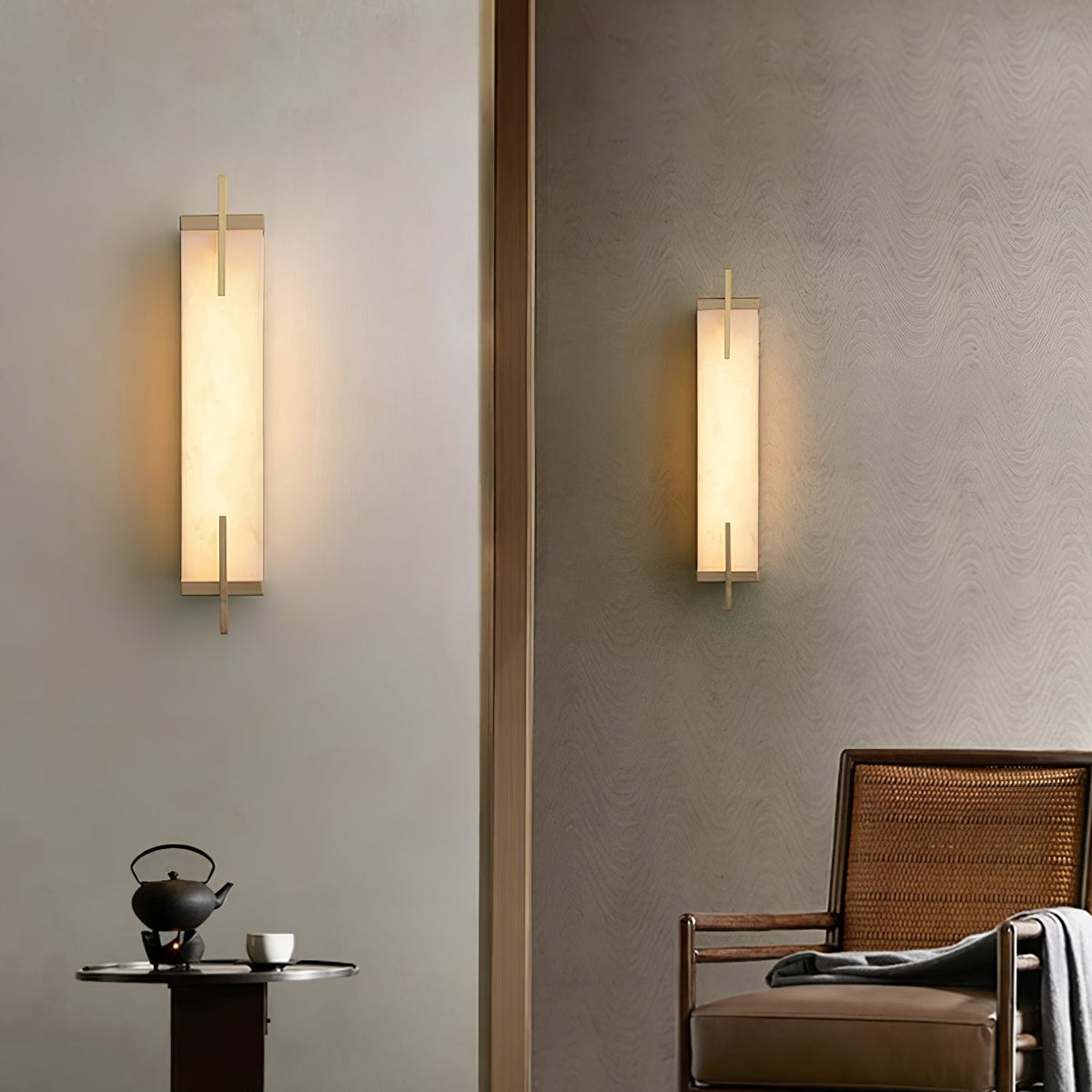 Alabaster Wall Light – Integrated LED – Minimalist – Alabaster & Metal