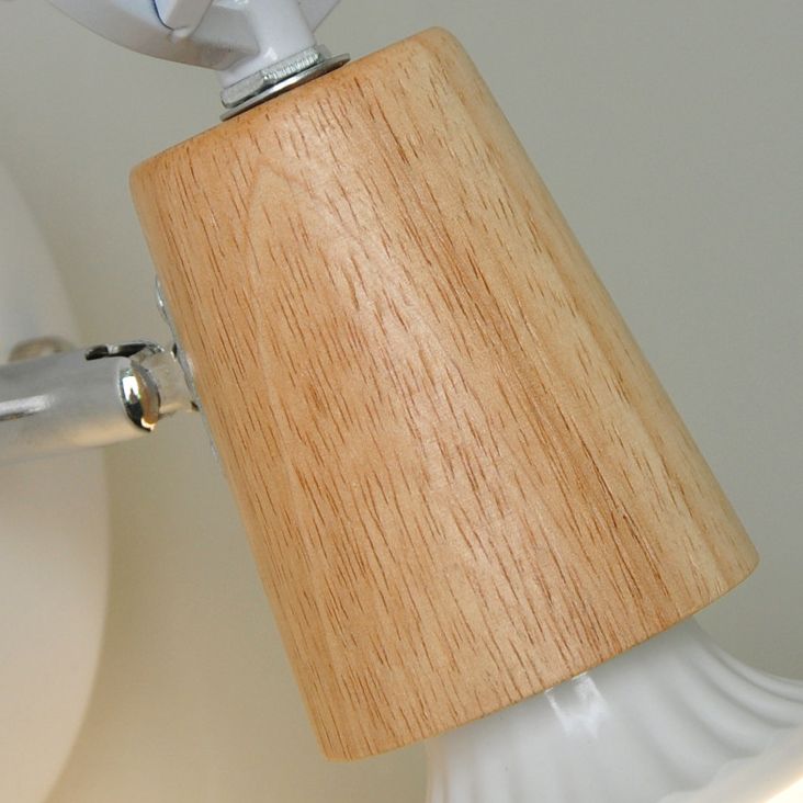 Antler Wall Light – E27 – Rustic – Wood & Glass – Black/White