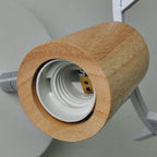 Antler Wall Light – E27 – Rustic – Wood & Glass – Black/White