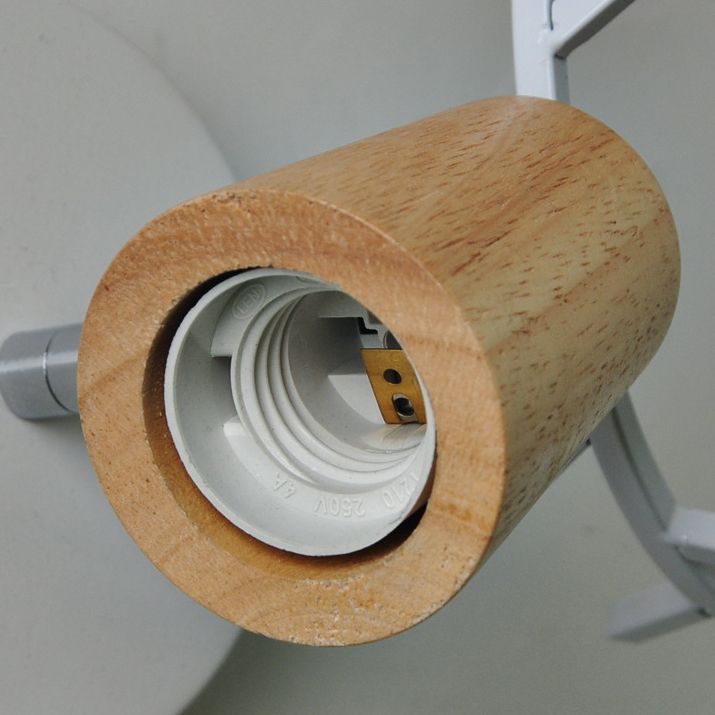 Antler Wall Light – E27 – Rustic – Wood & Glass – Black/White