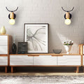 Antler Wall Light – E27 – Rustic – Wood & Glass – Black/White