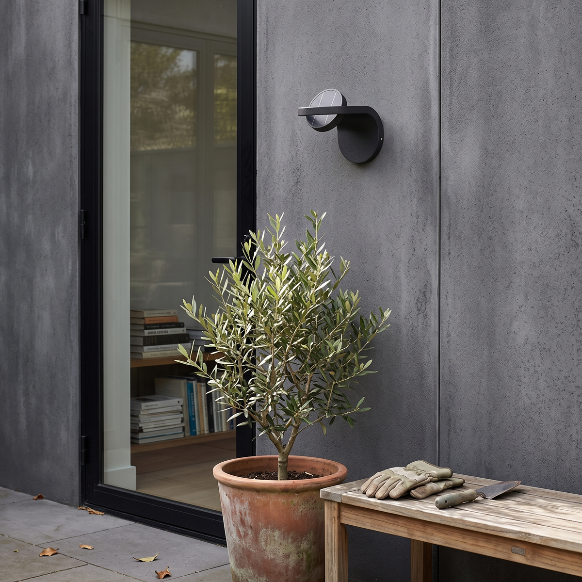 Outdoor Wall Light Adjustable Arc on house exterior by day - Ray