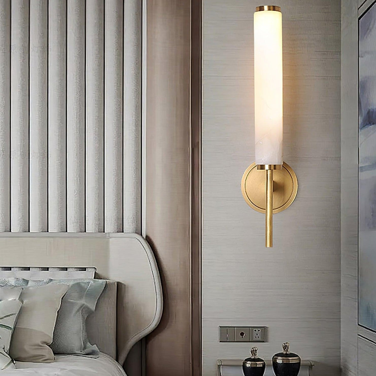 Art Deco Alabaster Wall Light – E14 – Art Deco – Alabaster & Metal