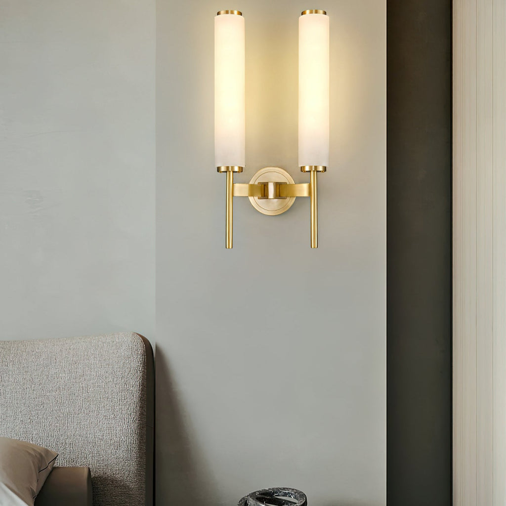 Art Deco Alabaster Wall Light – E14 – Art Deco – Alabaster & Metal