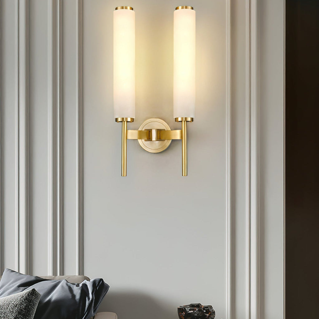 Art Deco Alabaster Wall Light – E14 – Art Deco – Alabaster & Metal