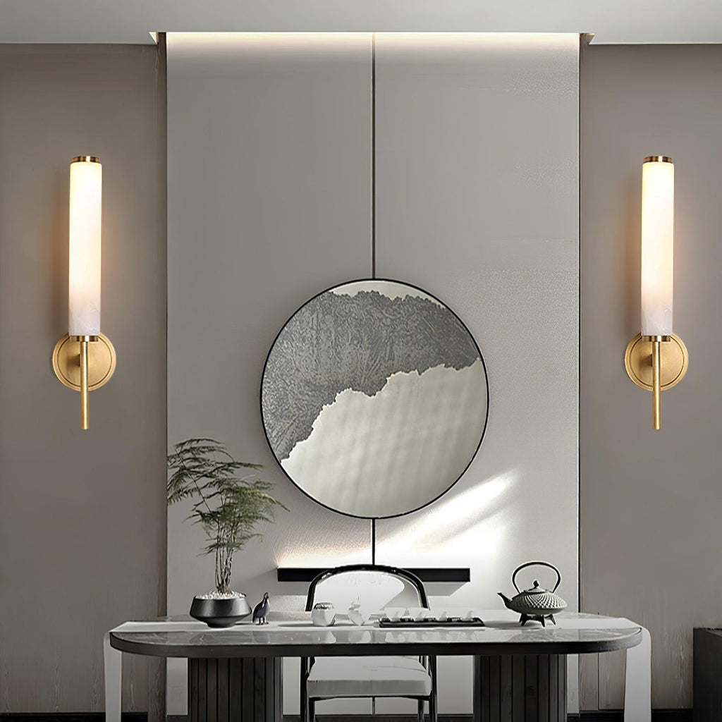 Art Deco Alabaster Wall Light – E14 – Art Deco – Alabaster & Metal