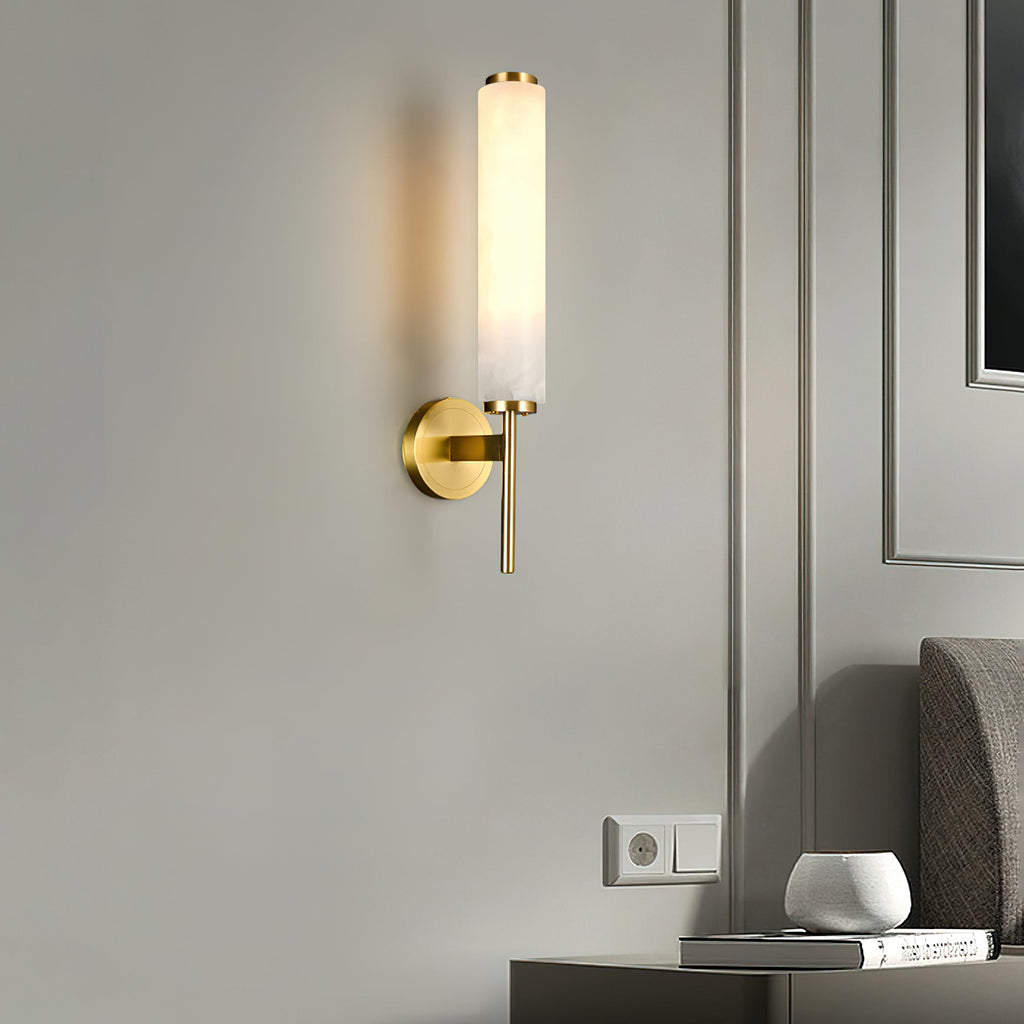Art Deco Alabaster Wall Light – E14 – Art Deco – Alabaster & Metal