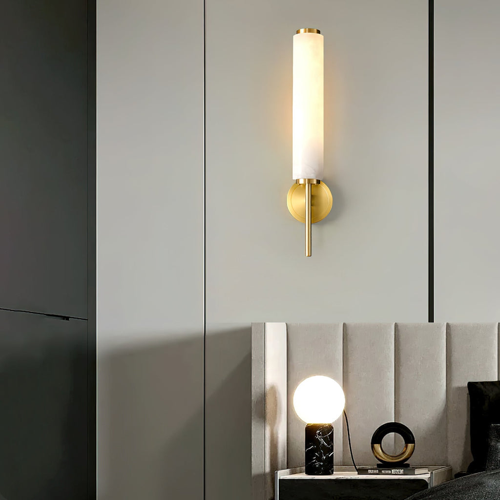 Art Deco Alabaster Wall Light – E14 – Art Deco – Alabaster & Metal
