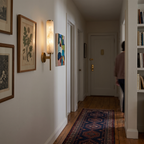 Art Deco Alabaster Wall Light in hallway - Kristy