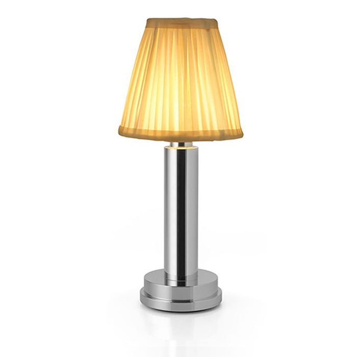 Cordless Fabric Shade Table Lamp – Minimalist – Aluminium & Fabric