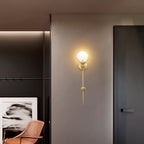 Brass Alabaster Wall Light – E14 – Modern – Alabaster & Brass – Brass