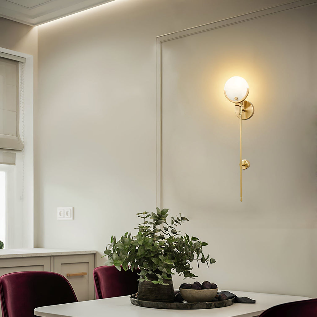 Brass Alabaster Wall Light – E14 – Modern – Alabaster & Brass – Brass